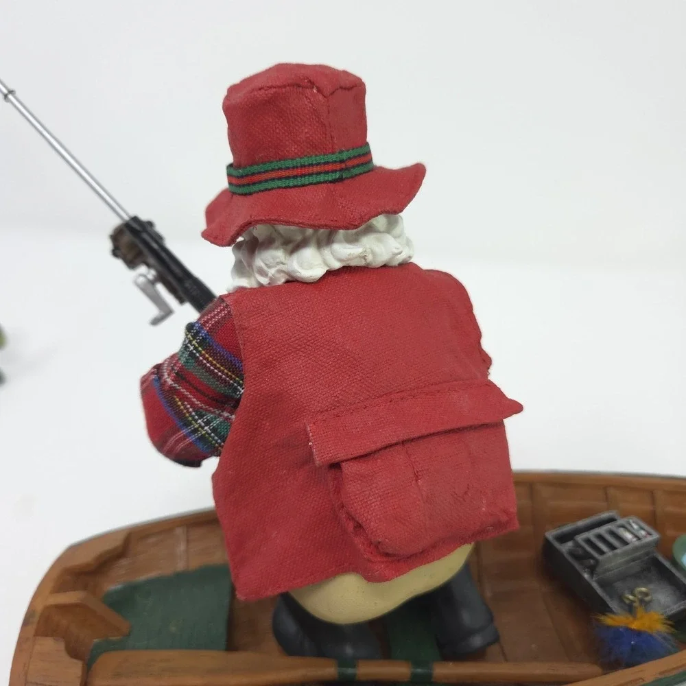 Possible‎ Dreams Clothtique Fishing Santa With Baited Breath Figurine 2003 Boat